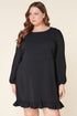 Double Take Ruffle Hem Mini Dress Curve